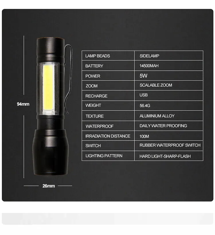 Mini Linterna Tactica Led  2009 Lumenes